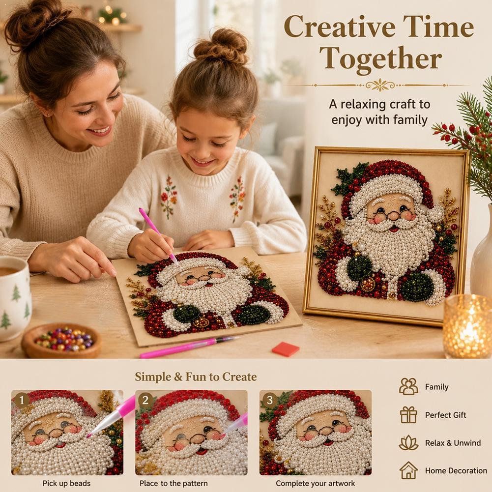 Resin Art For Kids - Christmas Santa Claus Pearl Art DIY