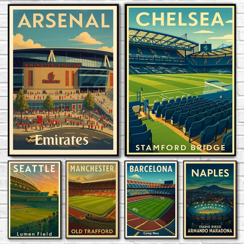 Resin Art Home Decor - Retro Famous Football Field Arsenal Emirates