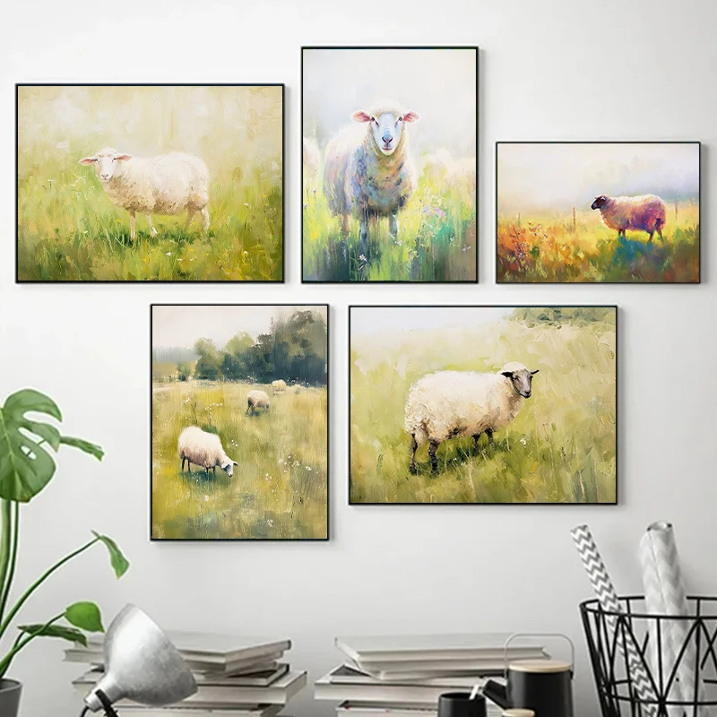 Resin Art On Wall - Minimalist Wall Art Vintage Sheep on