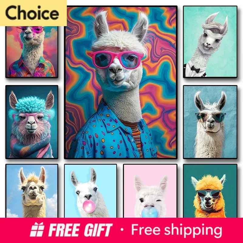 Resin Art For Kids - 2026 Funny Colorful Llama Animal Diamond
