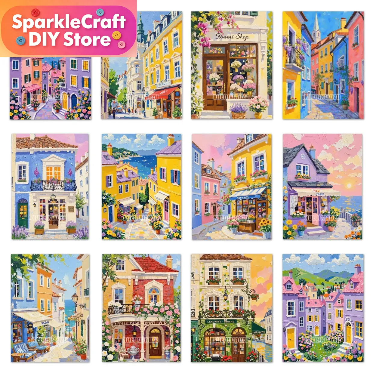 Resin Art Home Decor - Cartoon Fairy Tale World Colorful Town
