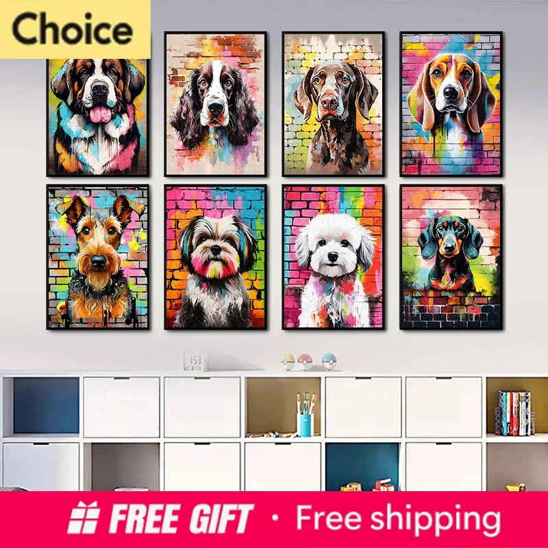 Cute Pet Dogs Graffiti Poster  - đánh giá và giá Resin Art For Kids