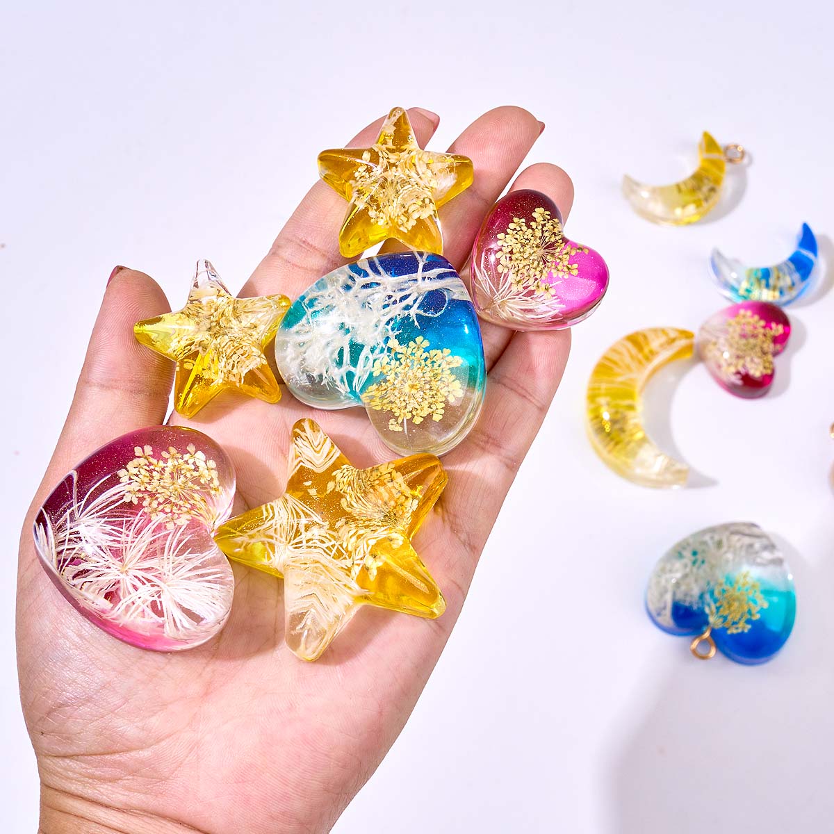 Heart Star Moon Pendant Silico - đánh giá và giá Resin Art Heart