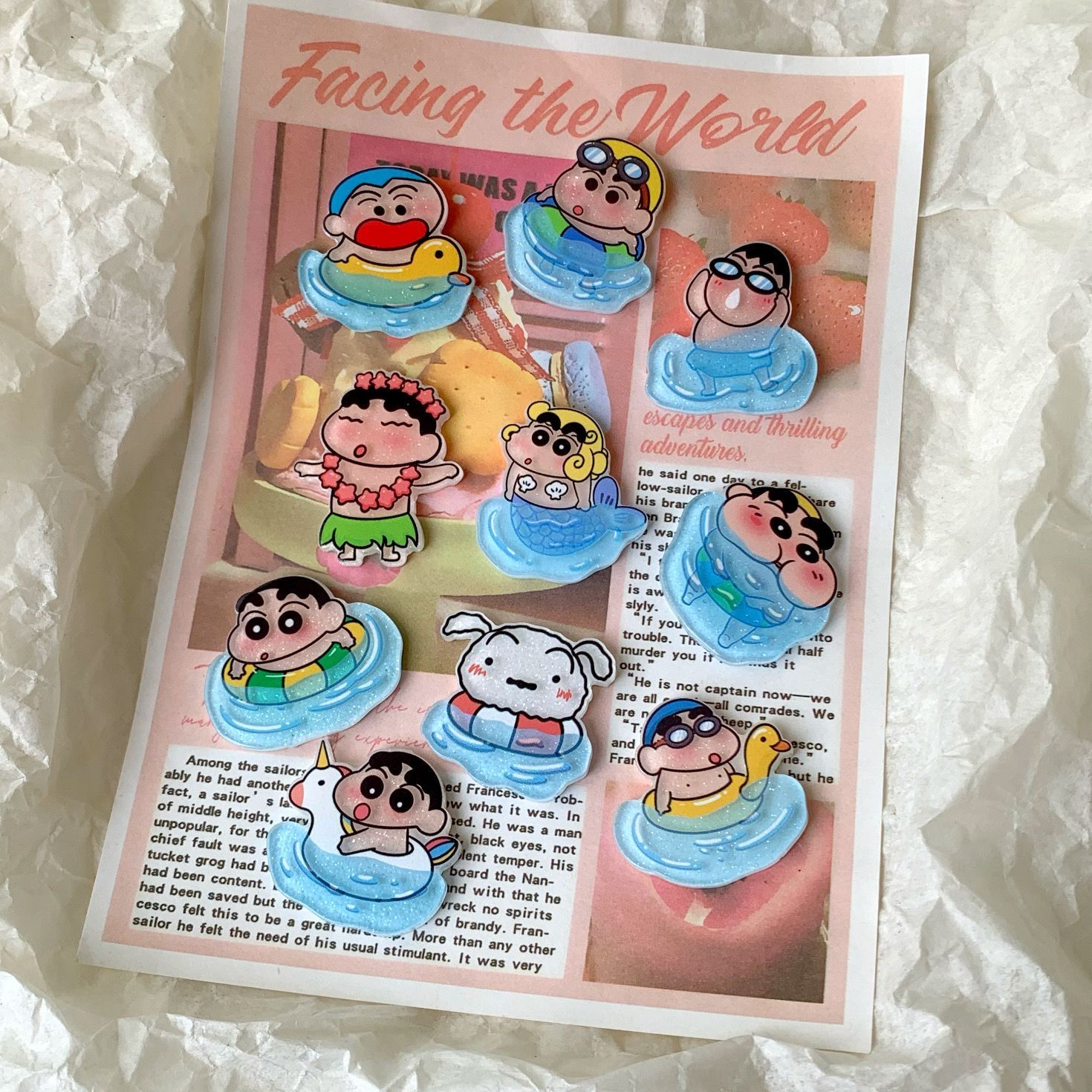 Crayon Shin-chan resin accesso - đánh giá và giá Resin Art Sticker