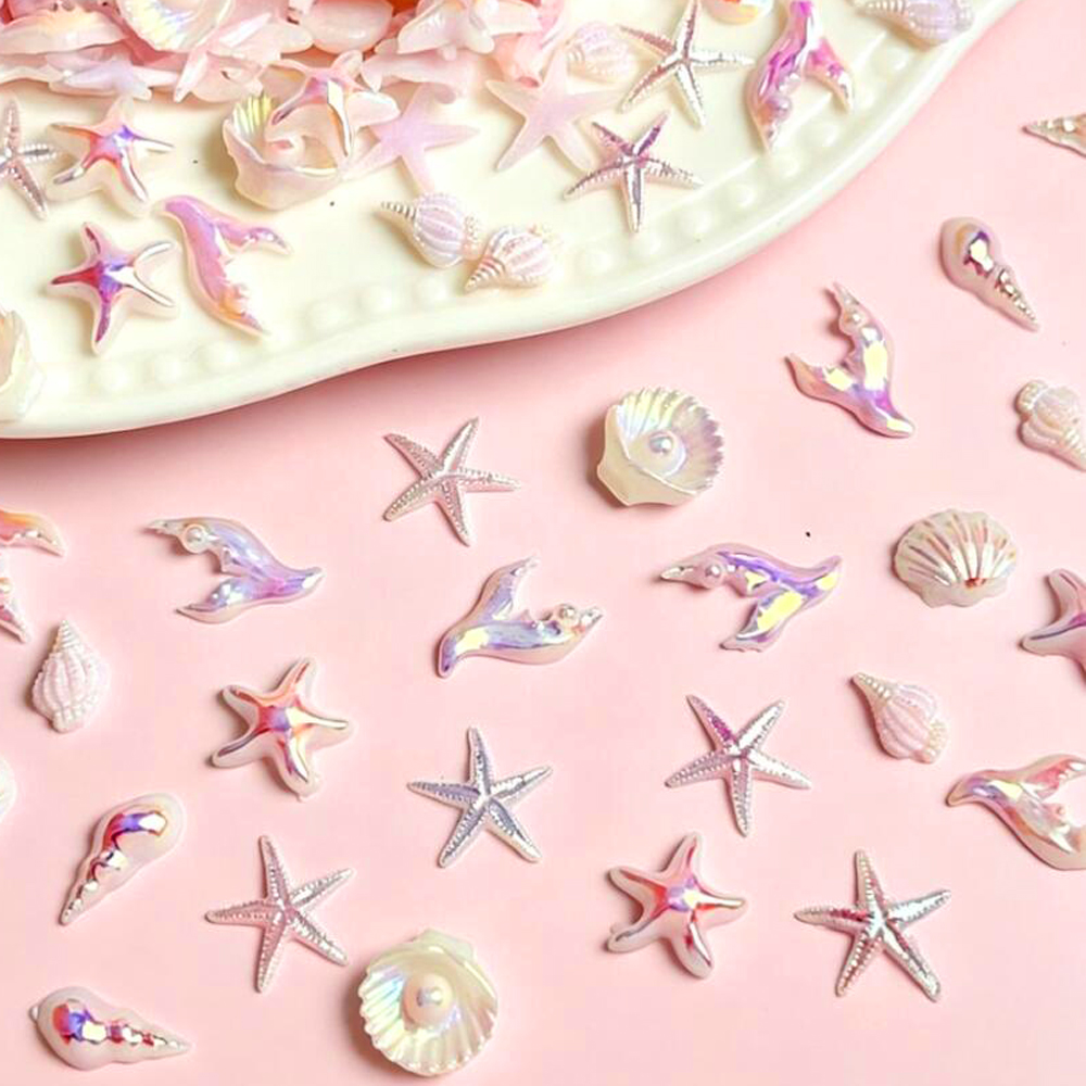 30pcs Mixed Summer Beach Nail  - đánh giá và giá Resin Art Beach Theme