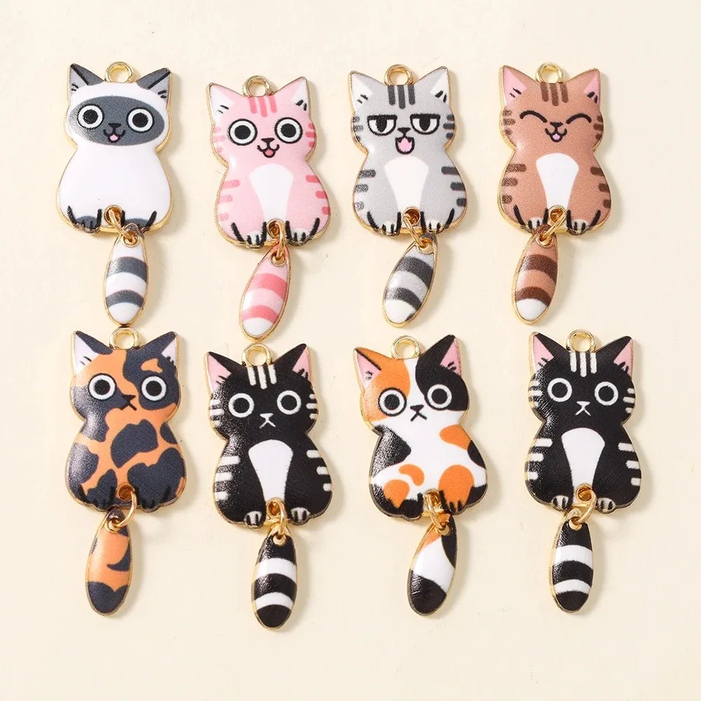 10Pcs 16×39mm Cute Cartoon Cat - đánh giá và giá Resin Art And Craft
