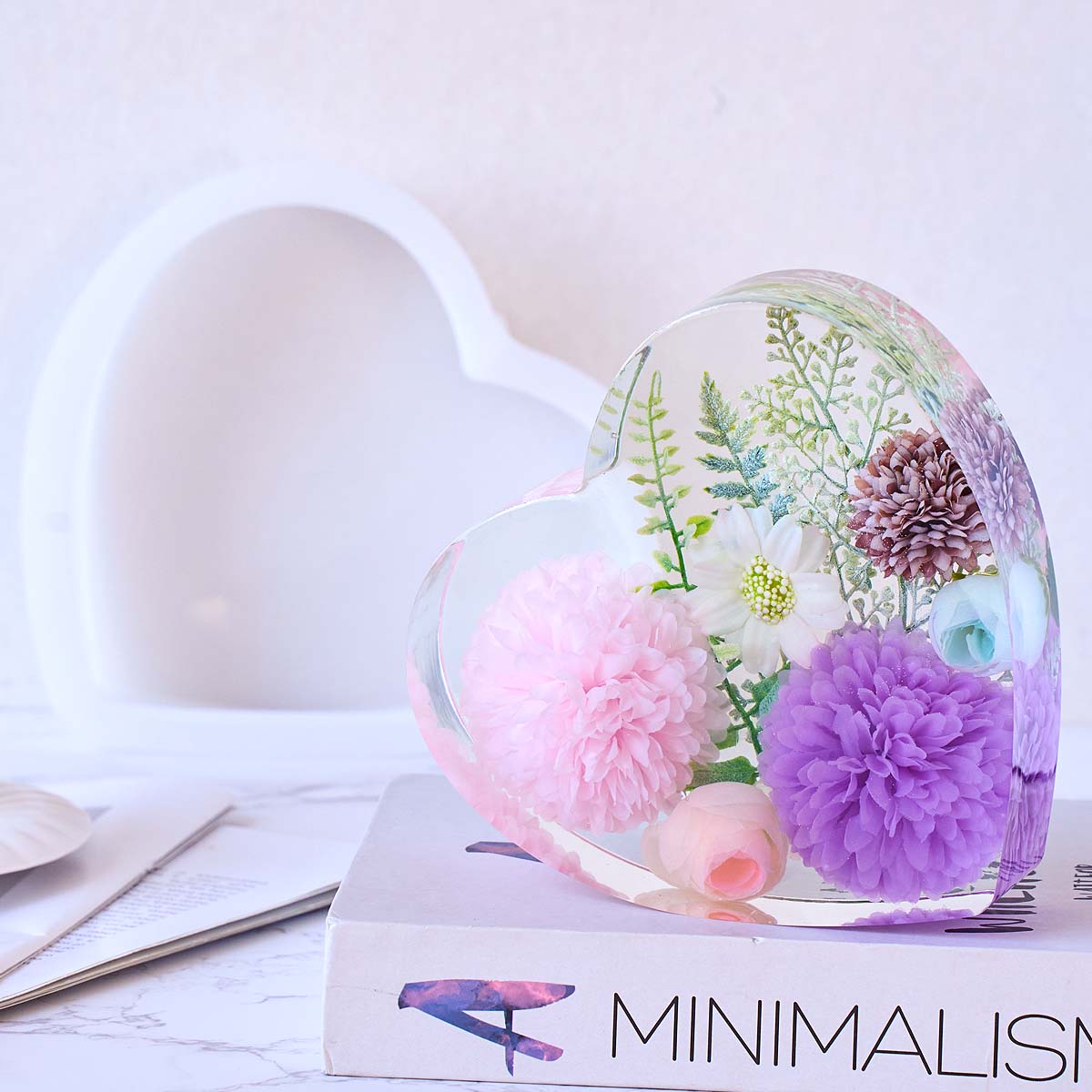 Heart Hexagon Ornament Bookend - đánh giá và giá Resin Art Heart