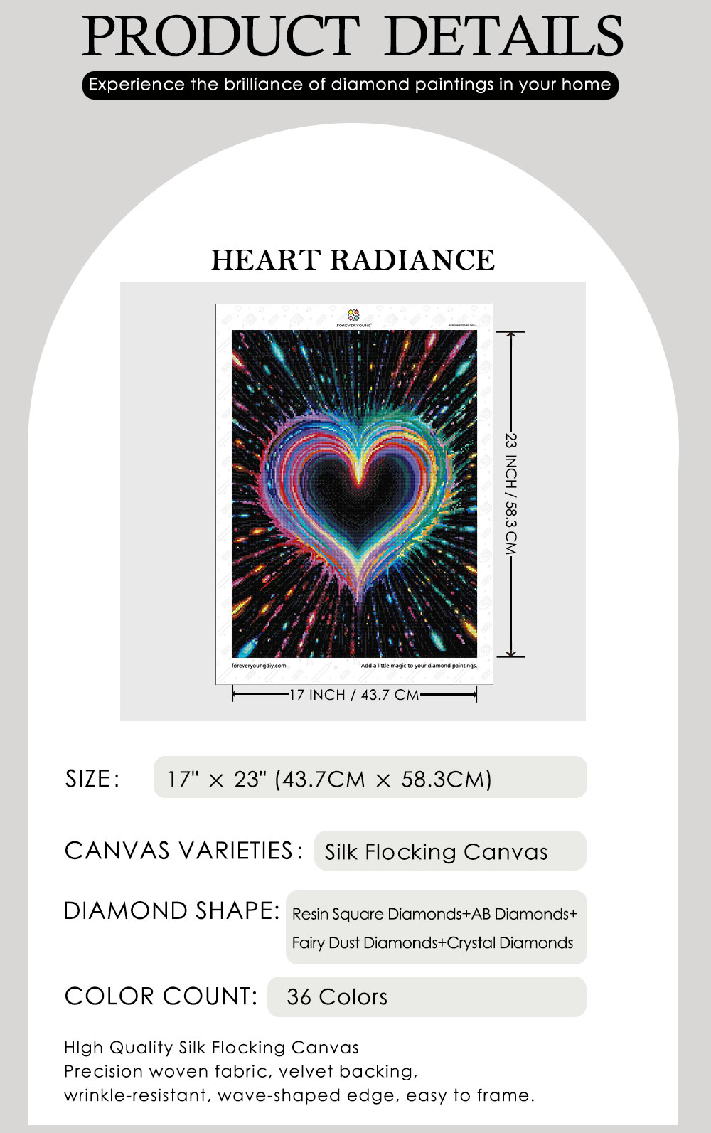 ForeverYoung 43.7×58.3cm Heart - đánh giá và giá Resin Art On Wall