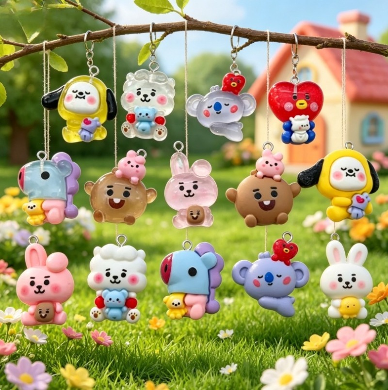 7pcs BT21 Resin Cartoon Charm  - đánh giá và giá Resin Art Bracelet
