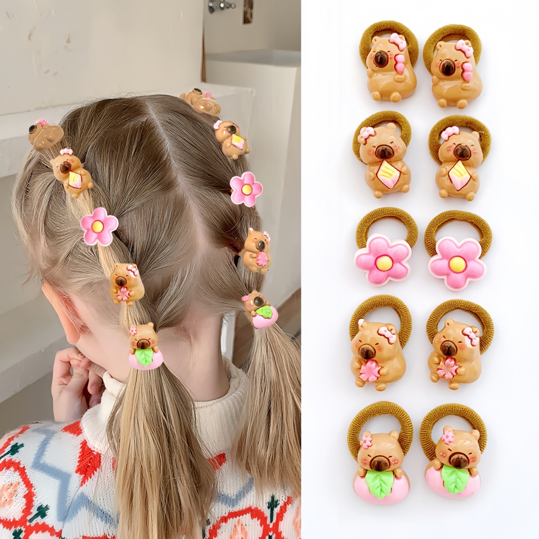 10Pcs Cute Capybara Hair Ties  - đánh giá và giá Resin Art For Kids