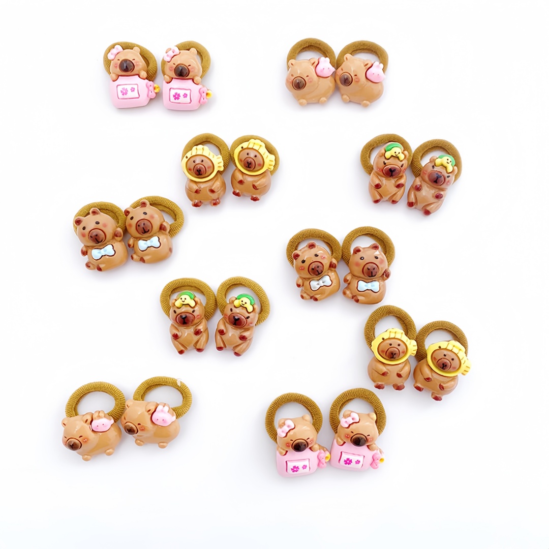 10Pcs Cute Capybara Hair Ties  - đánh giá và giá Resin Art For Kids