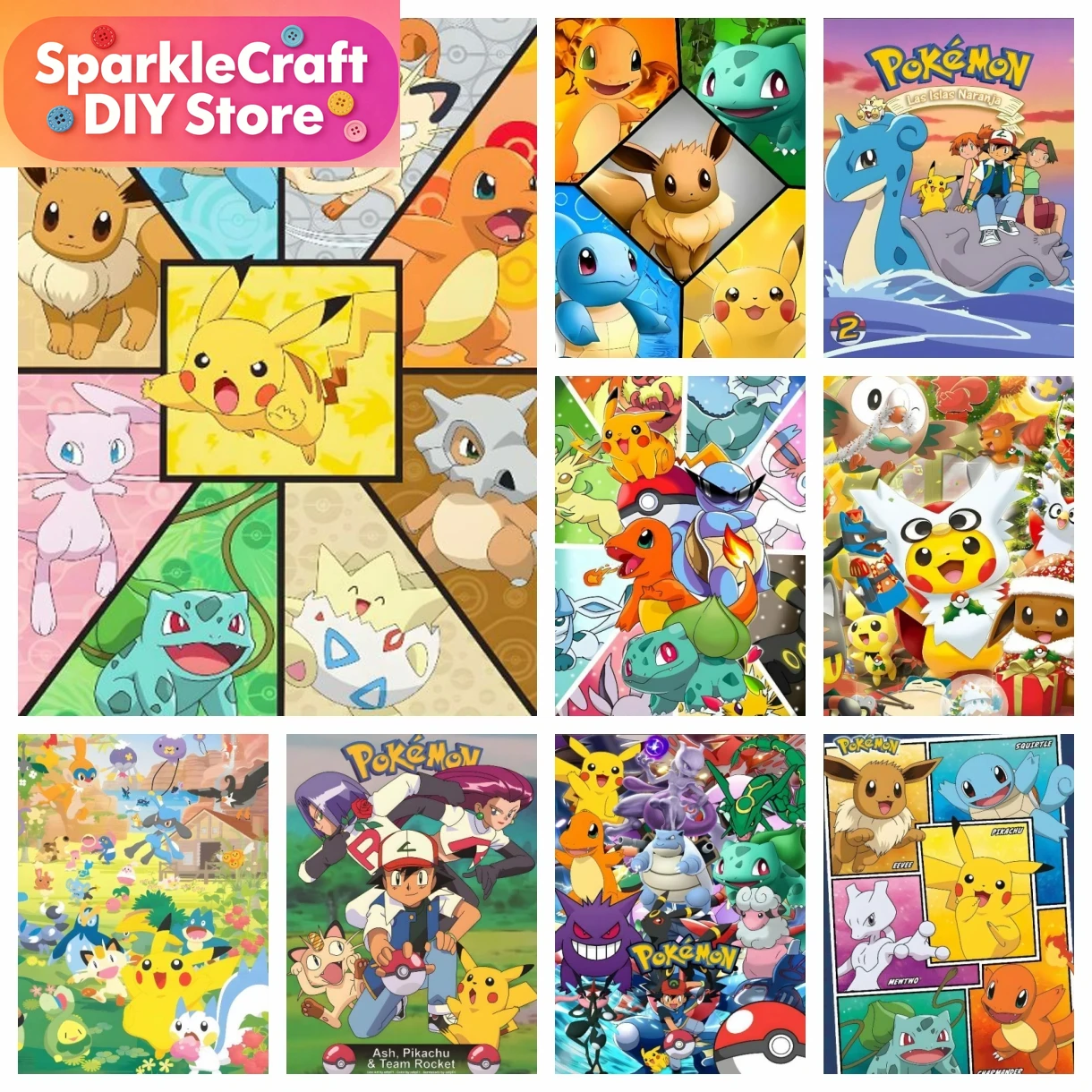 1pc frameless Cartoon Pokemon  - đánh giá và giá Resin Art Sticker