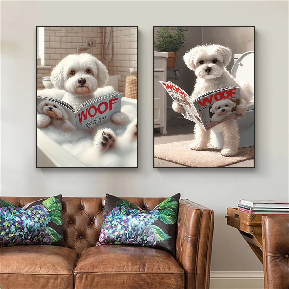 Funny Bathroom Maltese Dog Toi - đánh giá và giá Resin Art For Kids