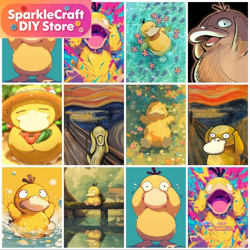 1pc frameless Psyduck Cartoon  - đánh giá và giá Resin Art Sticker