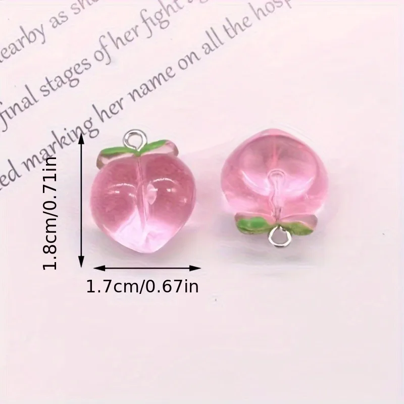 10Pcs Mini 3D Pink Peach Fruit - đánh giá và giá Resin Art Bracelet