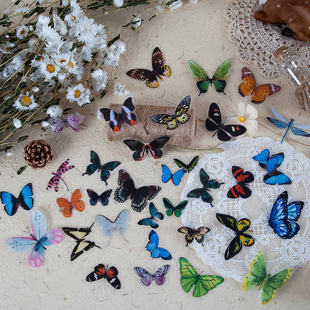 40Pcs/Bag Butterfly Stickers P - đánh giá và giá Resin Art Sticker